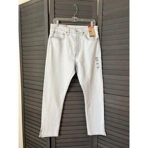 Levis 501 Skinny High Rise Light Wash Jeans 30x28 Ankle Slit 29502-0221 NEW
